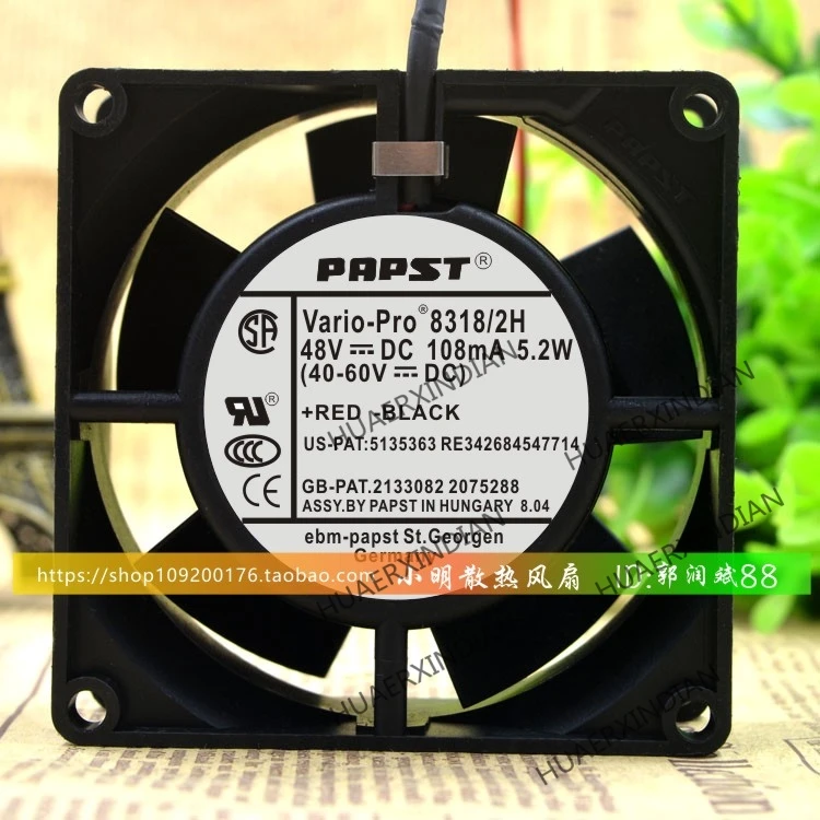 

Original NEW 8318/2H 48V 5.2W 8032 8CM 3 wires Motor protection cooling Fan