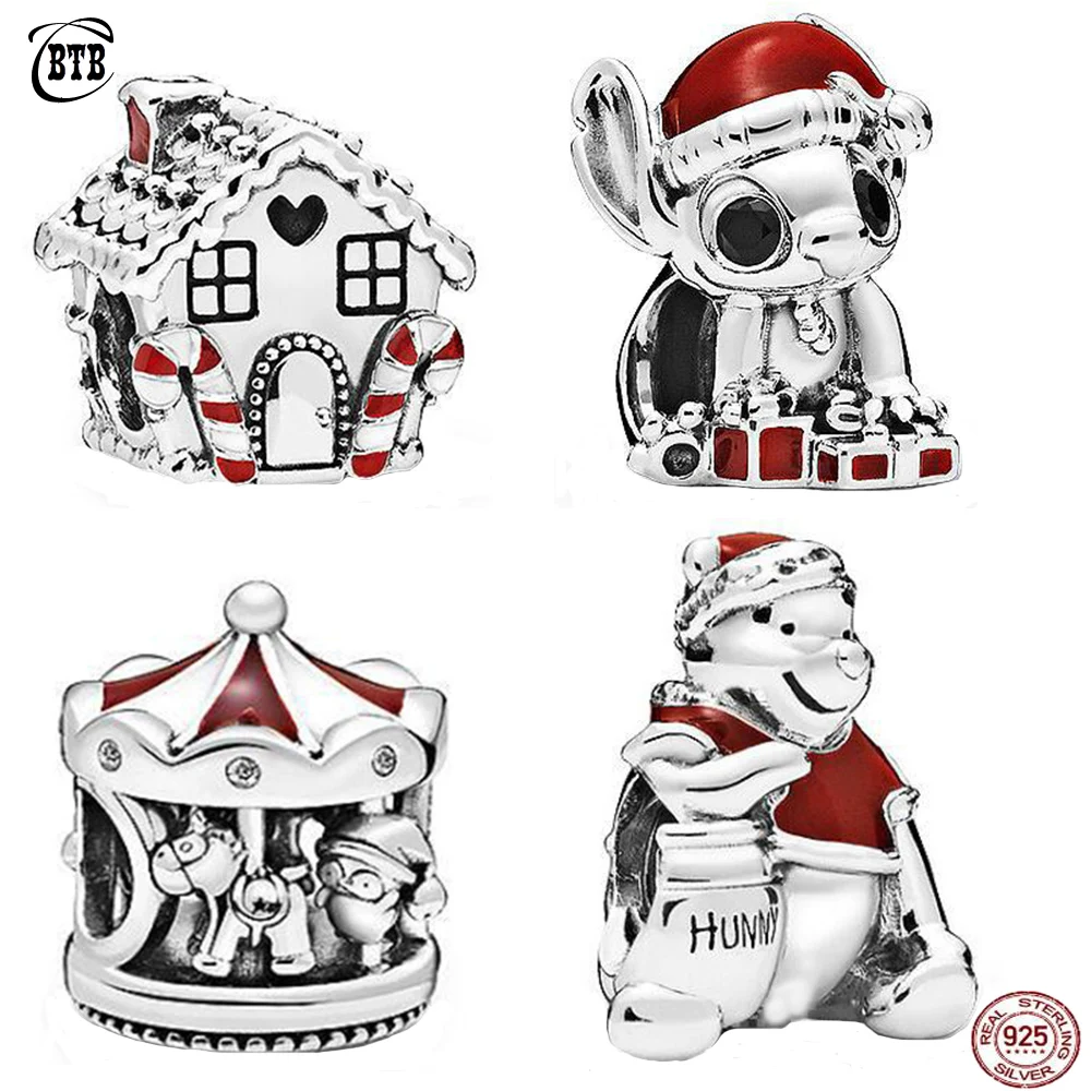 

Christmas Snowman Santa Hat Charm Fit Charms 925 Sterling Silver Women's Bead DIY Bracelet for Jewelry Making Christmas gifts