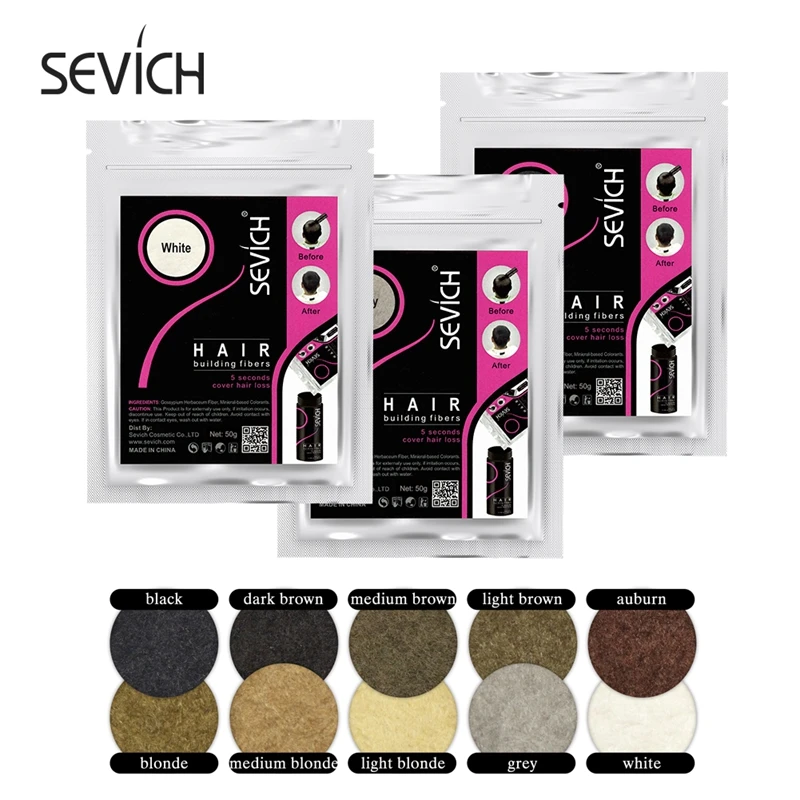 SEVICH 50g Black Hair fibers Refill Bags Hair Growth Fibers Keratin Thickening Hair Building Fibers Hair Loss Products Powder mt10 handheld wood moisture meter digital paper humidity tester for wood building material firewood paper no battery black