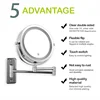 Wall Mounted Smart Bathroom Led Makeup Mirror 3X 5X 7X10X Magnification Adjustable Cosmetic Double Side Touch Dimming Mirrors 2