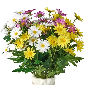 

3 Pcs Daisies Artificial Flowers for Decoration, Fake Daisy Flowers Faux Daisies Real Contact for Labor Day, Spring