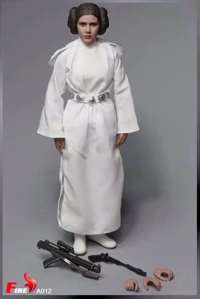 Экшн-фигурка принцессы Leia масштаб 1/6 с головой лепкой белым платьем обувью поясом