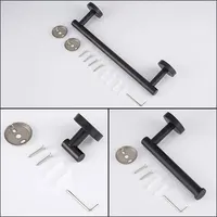 DOOKOLE 3 Pieces Bathroom Hardware Set, Matte Black 304 stainless steel Towel Rack Toilet Paper Holder Robe Towel Hook 5
