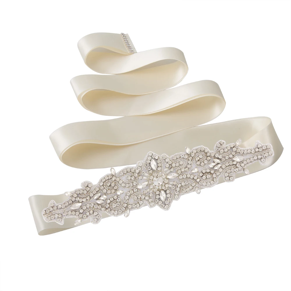 ivory TRiXY, S26-PRO, стразы, свадебный пояс, кристалл, чешские камни, пояс для невесты, пояс для свадьбы, вечернее платье, аксессуары, свадебные пояса - Цвет: ivory