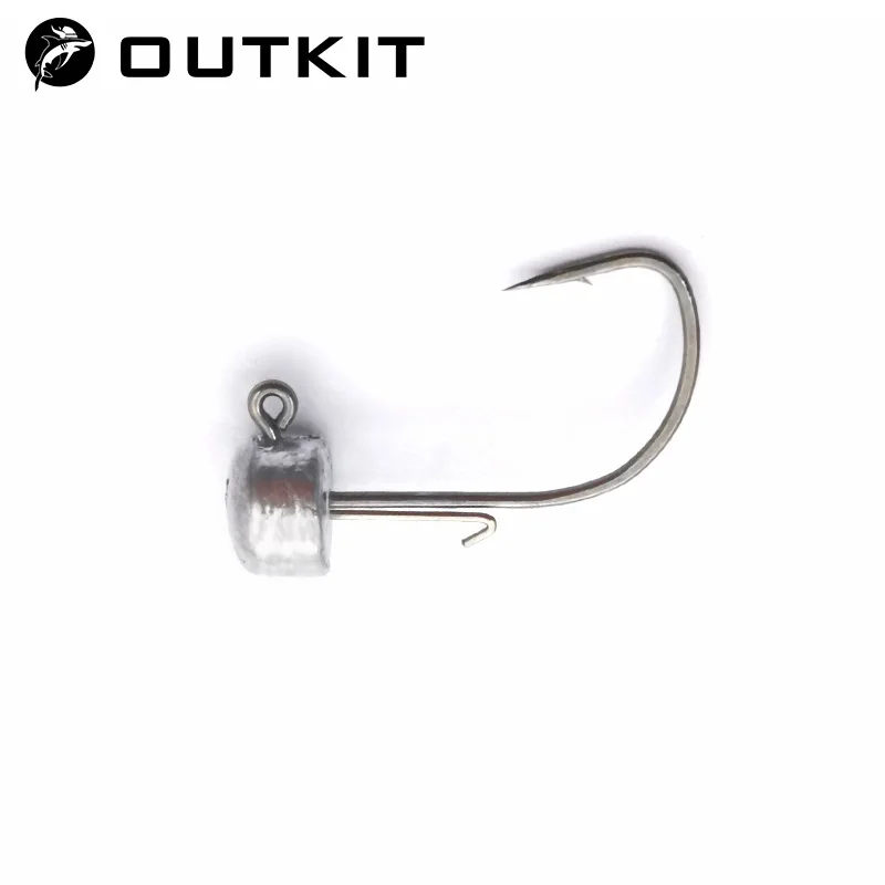 OUTKIT 5 sztuk Fishing Lure NED haczyk z główką jigową mocny anty spadający pomocniczy stojak haki mandarynka ryby Bass Worm Fishhook