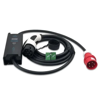 

11KW 16A 3 phase home portable EVSE Type 2 connector Red CEE 5 pins