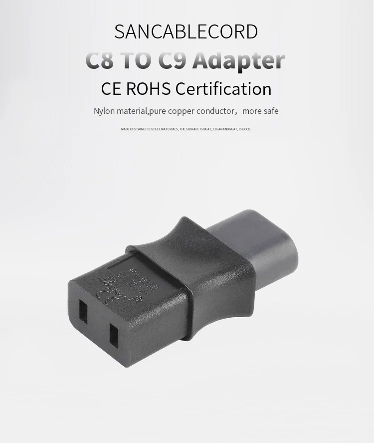 C8-C9 IEC 320 C8 до C19 прямой 2Pin AC адаптер питания конвертер розетка Путешествия Разъем для PDU/UPS 6A 250 В