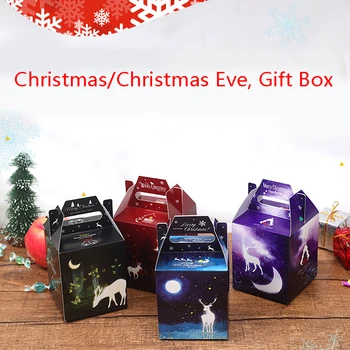 

10pcs/set Christmas Fruit Box Packaging Box Christmas Eve Gift Candy Cookie Box Candy Containers Gift Wrap Boxes