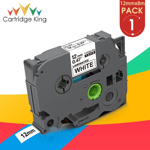 31 Colors for Brother TZ 231 221 211 241 251 FX231 Laminated Tape TZ231 TZ-White-Label Compatible for Brother Ptouch Label Maker Black on White
