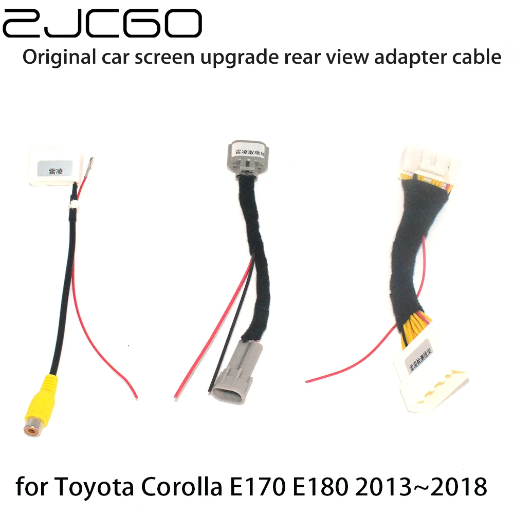 Автомобильный адаптер для камеры заднего вида с RCA кабелем Toyota Corolla E170 E180 2013 ~ 2018
