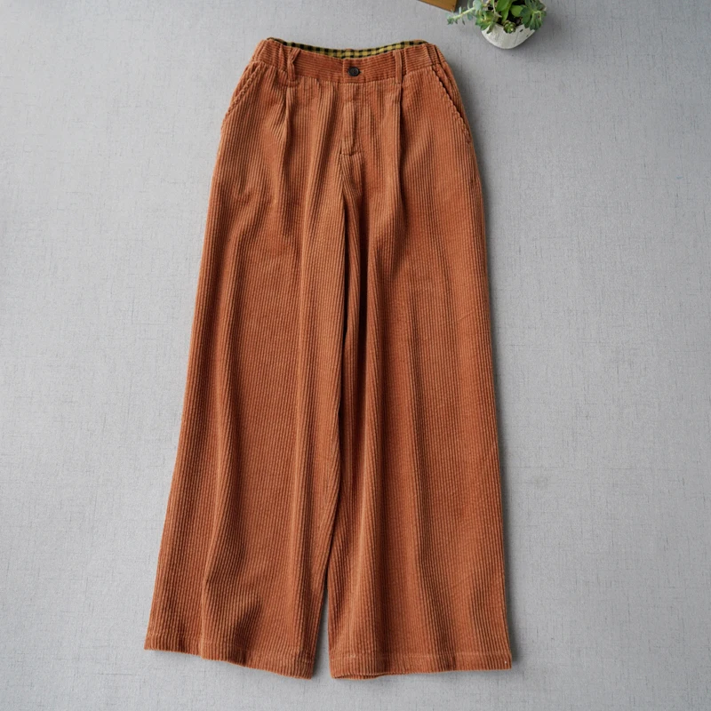 

Spring Autumn New Women All-match Loose Dark Gray Ankle-length Comfortable Cotton Linen Trousers Elastic Waist Harem Pants
