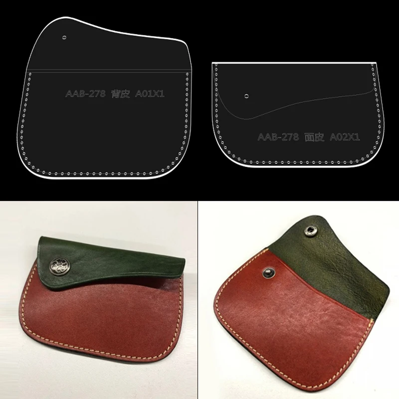 

DIY Card Case Coin Purse Acrylic Transparent Template DIY Handmade Leather Tool Making Purse Sewing Pattern 11*8cm