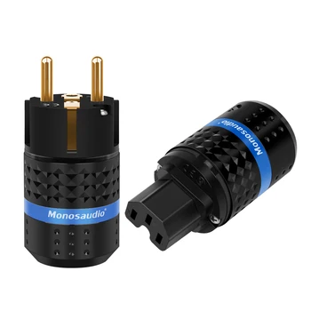 

Monosaudio E102GF102G Hi-end Pure Copper Rhodium Plated European Power Connector hifi IEC Plug Connector