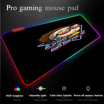 

Yuzuoan Rick and Morty Anime Mouse Pad Comfortable Non-slip Computer Pad USB LED RGB Gaming Mouse Pad Custom LOGO MousePad 90X40