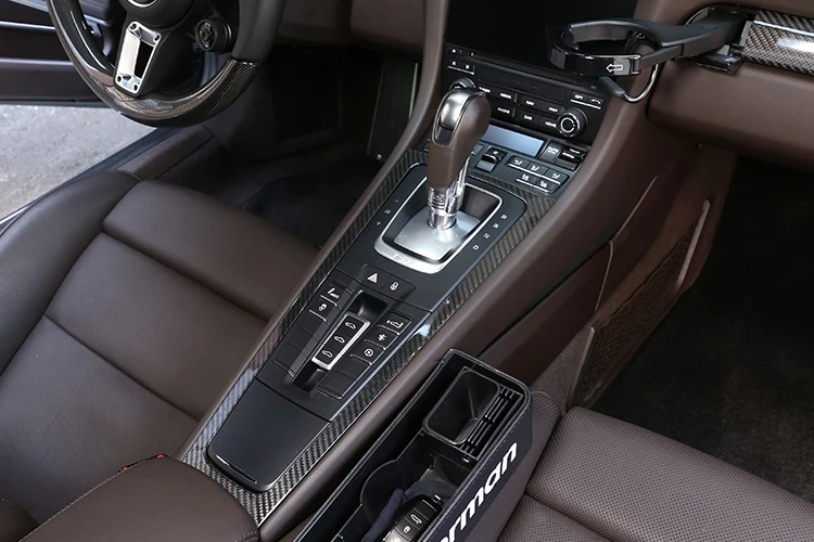 Для Porsche 911 2013- из настоящего углеродного волокна центральная консоль передача отделка для переключения передач рамка отделка Аксессуары для 718