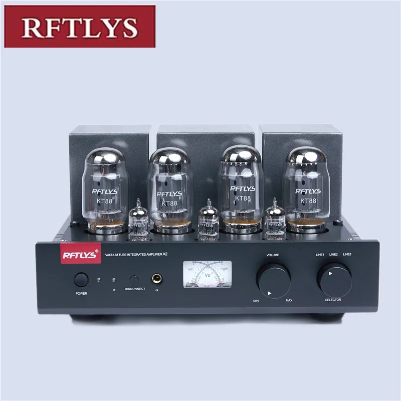 

RFTLYS A2 KT88 Push Pull Tube Amplifier Integrated 12AU7 Lamp AMP With Bluetooth Fever HIFI pure tube amplifier 35W*2