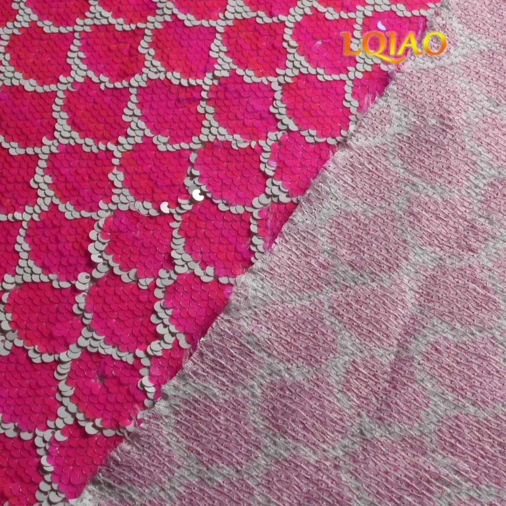 Pink Mermaid Sequin Fabric 007