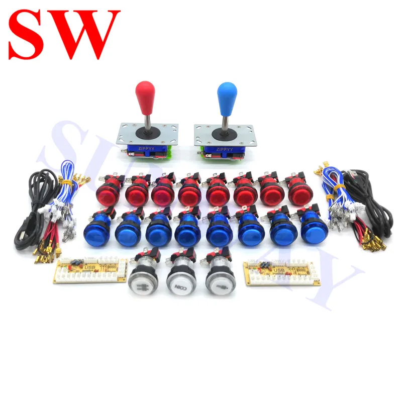 

Jamma Arcade Cabinet DIY Kit Zero Delay USB Arcade controller To PC Connection The Zippy Joystick 4/8 way+32mm LED Push Buttons