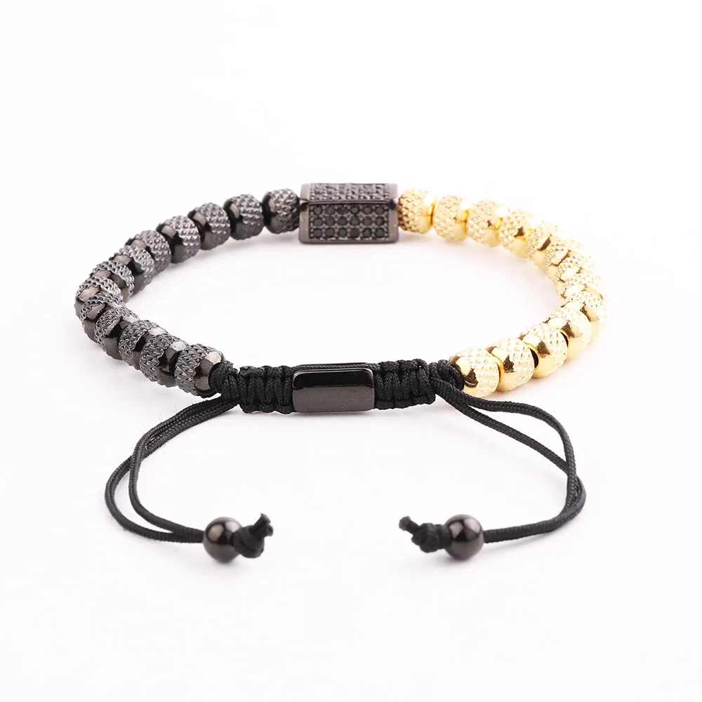 JARAVVI New Cute Design Stainless Steel Beads CZ Gold Anchor Charm Macrame Bracelet Men - Image 4