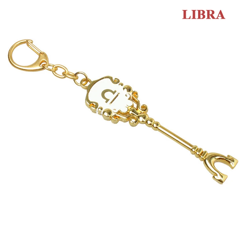 Fashion Fairy Tail Key Chains ZODIAC Star Spirit Magician Lucy summons Key Ring Twelve Constellation KEYCHAIN Cosplay Gift