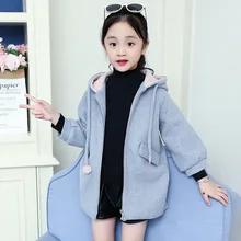 Шерстяное пальто для девочек; Новинка года; стильная зимняя детская одежда Пальто для больших мальчиков; теплое стеганое шерстяное пальто в Корейском стиле