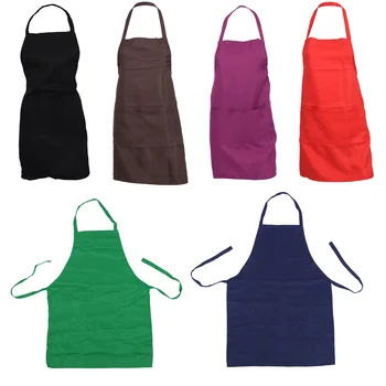 

Plain Apron with Front Pocket Kitchen Cooking Craft Baking
