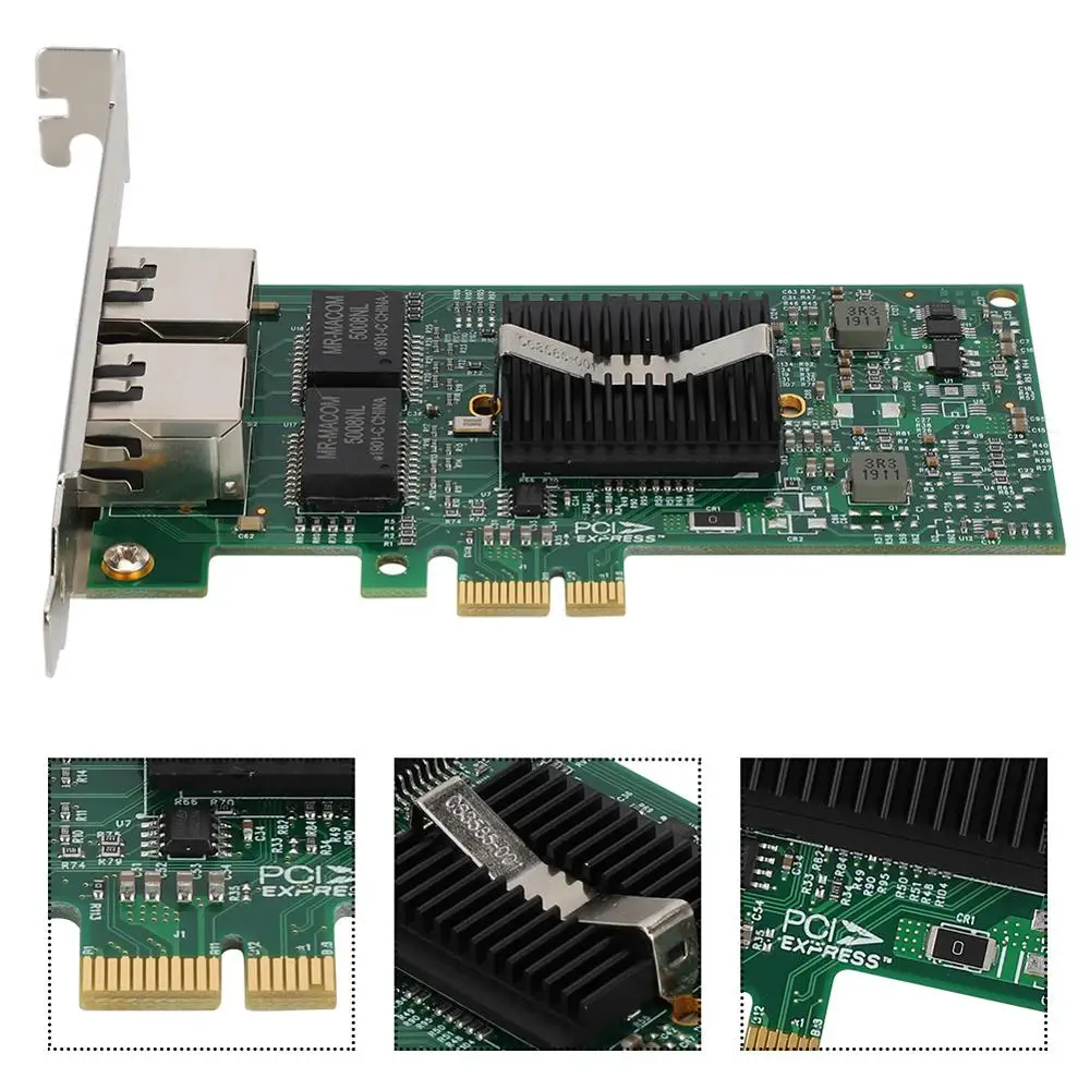 10/100/1000 Мбит/с PCI-E Gigabit Ethernet двойной Порты и разъёмы Встроенный высоко Скорость для Intel 82575EB сетевая карта для настольного компьютера