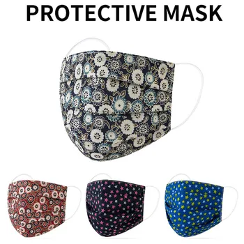 

Adult Women Print Washable Safet Protect Haze Face Mask Cloth Mask Breathable Mouth Caps Washable Reusable cotton masques