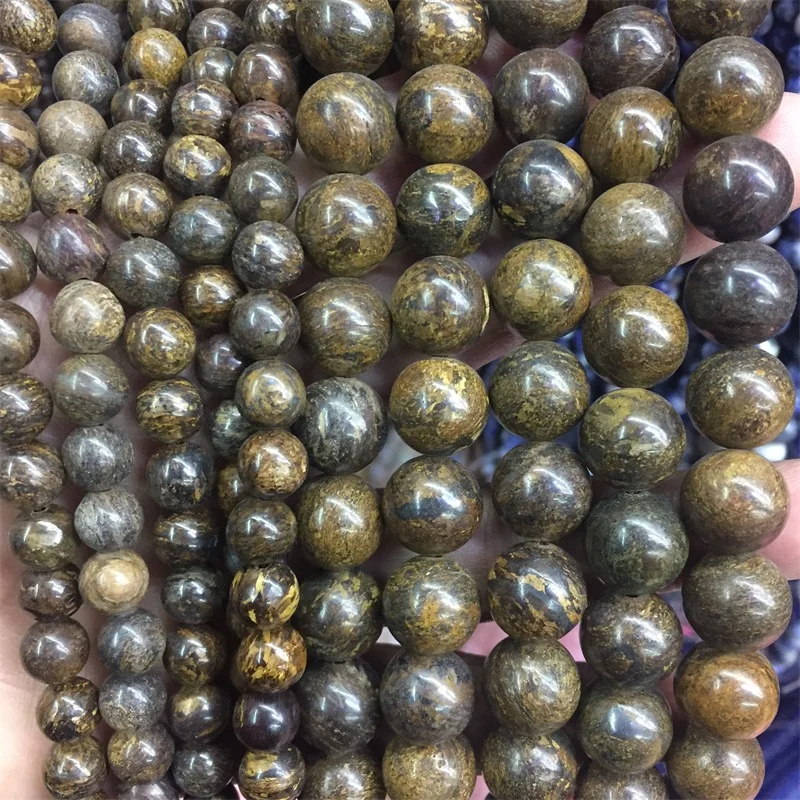 4/6/8/10/12 мм Bronzite Jasper Медь коричневого камня исцеления Мощность энергии Натуральный камень из бисера для плетения браслетов своими руками