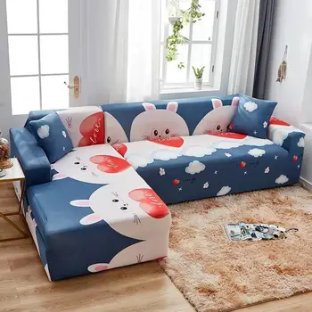 

Cute Cartoon Sofa Stretch Covers Sectional Stretch Slipcovers Living Room Couch Cover Shape Armchair Single/Two/Three/Four Seat