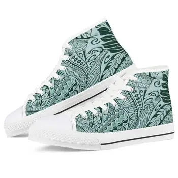 

super quality classic casual unisex canvas shoe Polynesian traditional tribal style stylish high top sneaker size 36-46