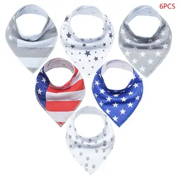 

6 Pcs/set Newborn Baby Drool Bibs Absorbent Cotton Bib for Infants Drooling Teething Feeding Unisex Saliva Towel G99C