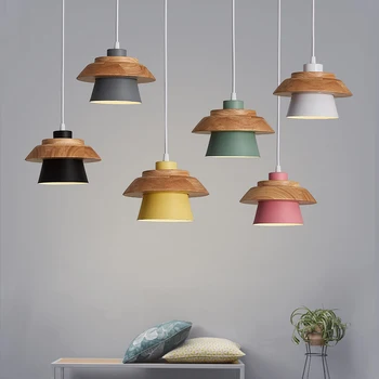 

Dining room three living room bedroom Tieyi Nordic Cafe Simple lamps creative bar Makaron Chandelier