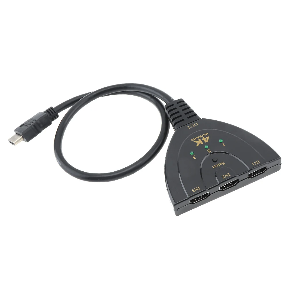 4K 2K Mini HDMI усилитель Swicher 3 в 1 4 порта Селектор разветвитель для HDTV/проектора/DVD/Xbox/PS3/PS4/мультимедиа