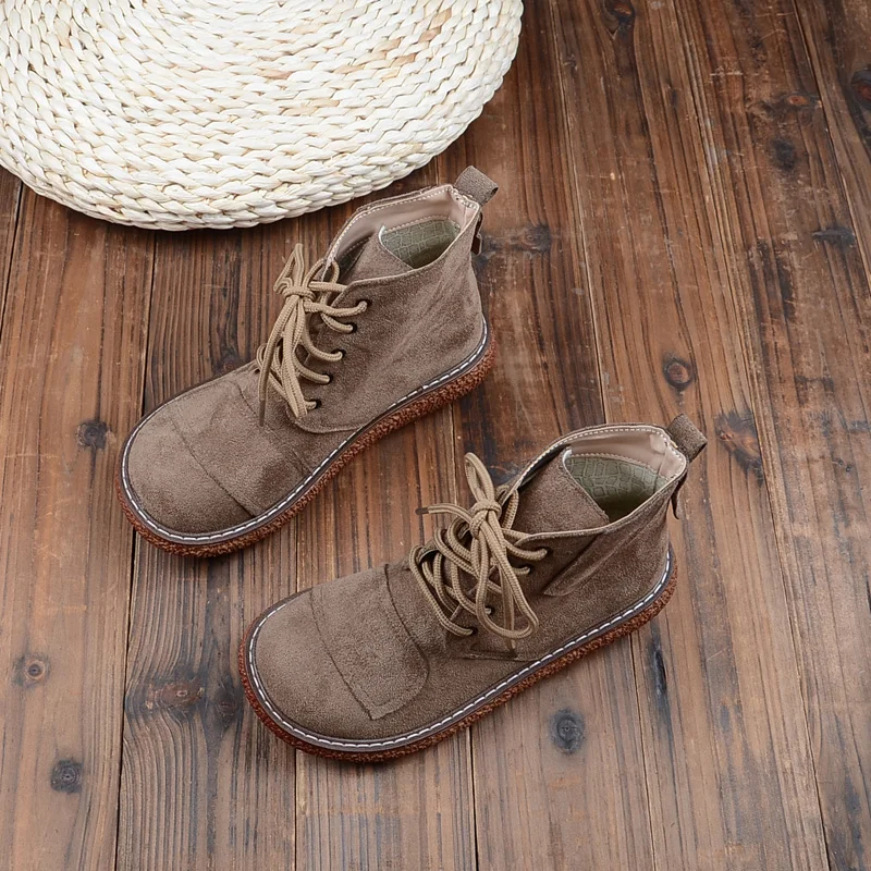 

Mori Retro Short Boots Thick-Soled Big Head Doll Shoes College Style Casual Ankle Boots Japanese Martin Boots Wild Womens Boots