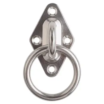 

New 80Mmx50Mm Mounting Hook For Wall Or Ceiling With Round Ring Stainless Steel - Bracket / Attachment For Sling Trainer, Hammoc