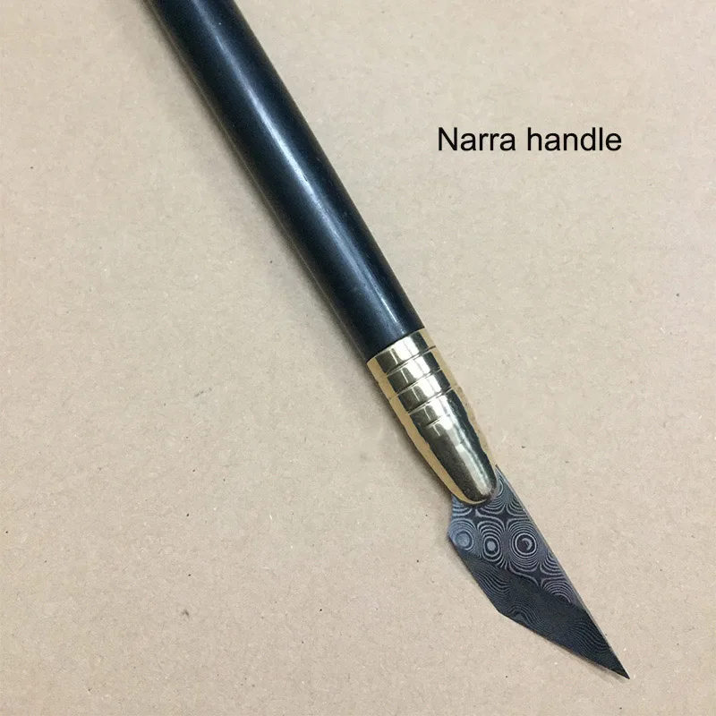 Narra Baver Кожа ремесло Дамасская сталь конические края ножи деревянная резьба ручка нож режущий инструмент Diy - Цвет: Narra