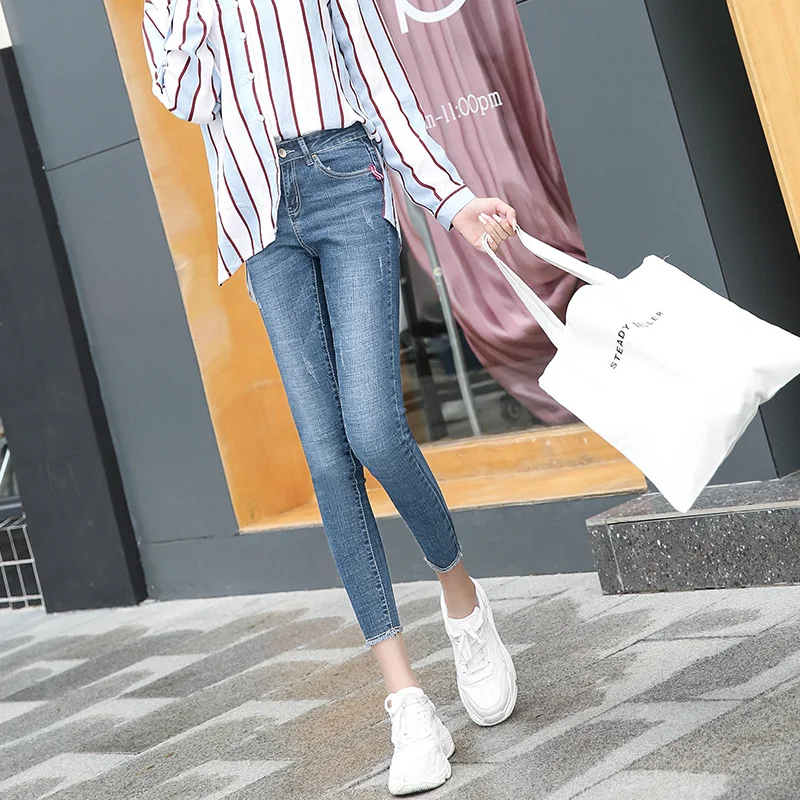 

Новинка Осень 2021, женские брюки с высокой талией, облегающие эластичные укороченные брюки