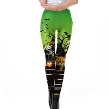 Новинка, стильные женские модные повседневные обтягивающие штаны, обтягивающие штаны, эластичные колготки, леггинсы на Хэллоуин, Z815