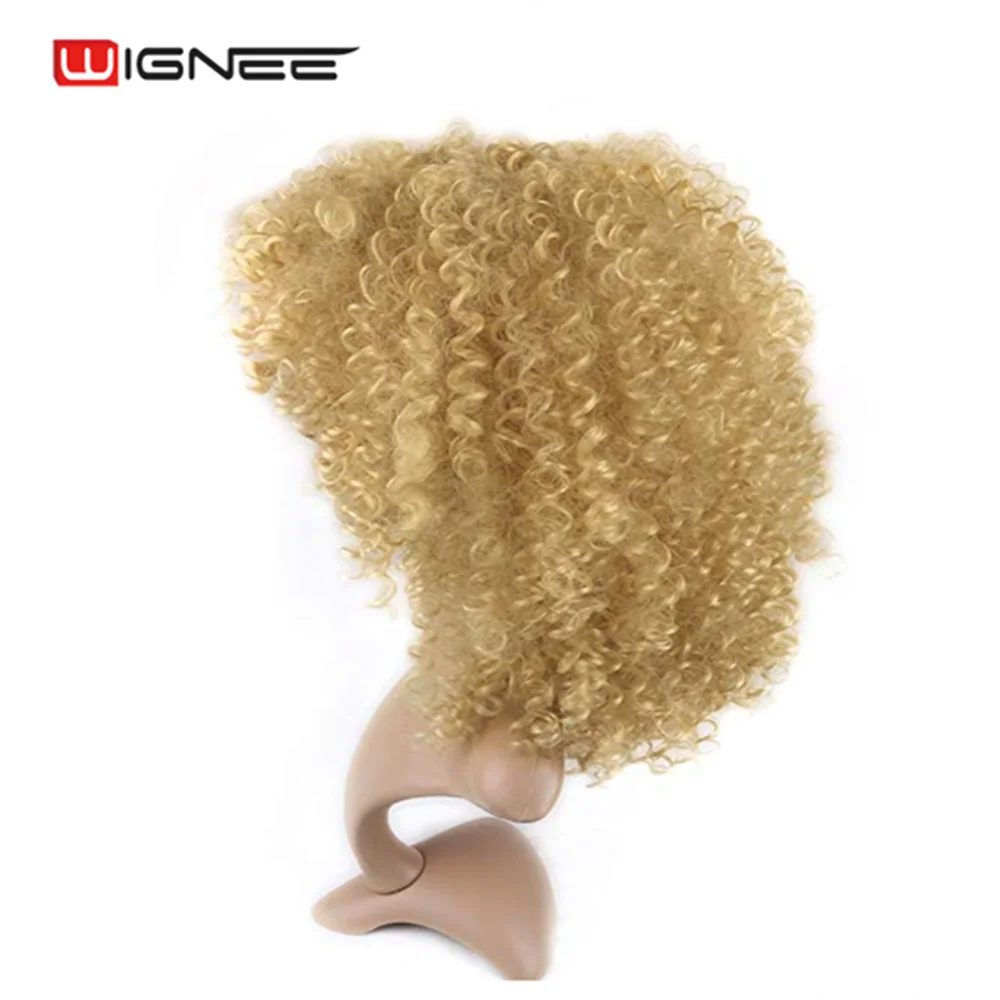Парик Wignee для женщин синтетические короткие светлые кудрявые искусственные