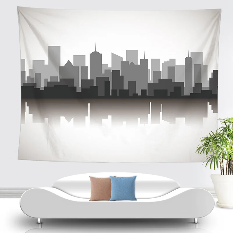 

Modern Minimalist City Style Pattern Decoration Tapestry New Style Hall Fabric Hanging Cloth International a Generation of Fat