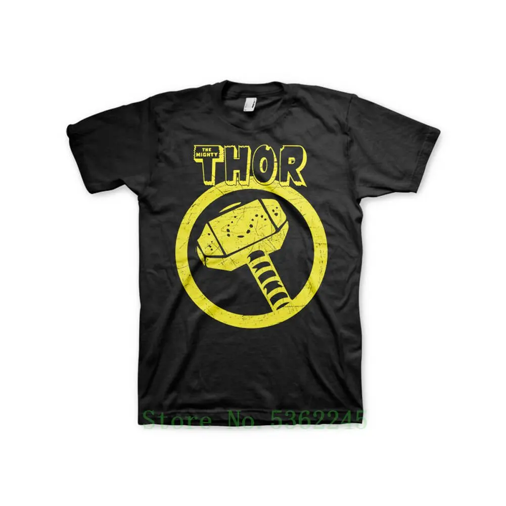Официальная Лицензированная Mavel S-5xl Thor Distressed Hammer Мужская Футболка Comics футболка