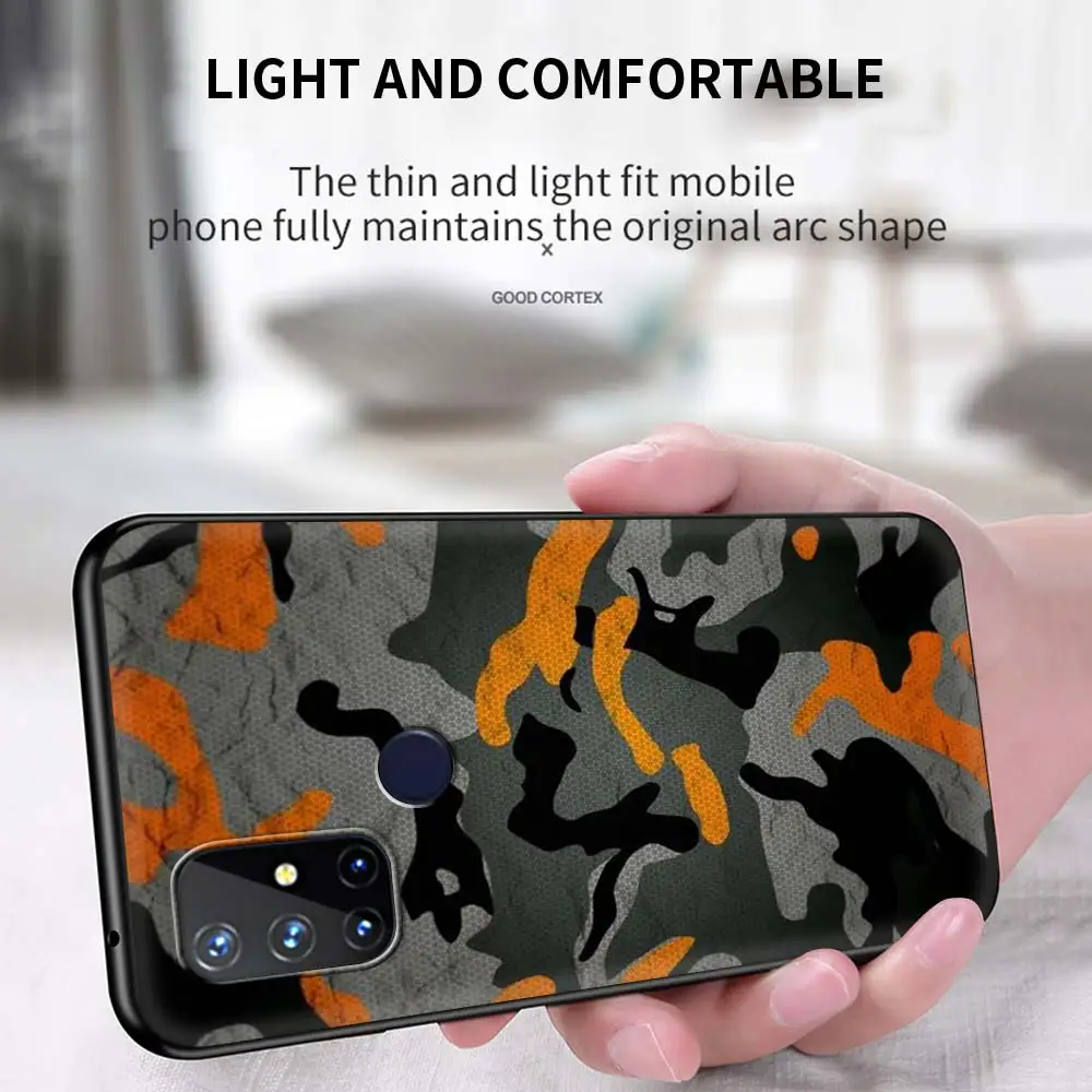 For OnePlus 8 Nord 7Pro Case For One Plus Z N10 5G 8T 7 Pro n100 7T 6T Full Protection Soft Phone Cover Camouflage Pattern Army