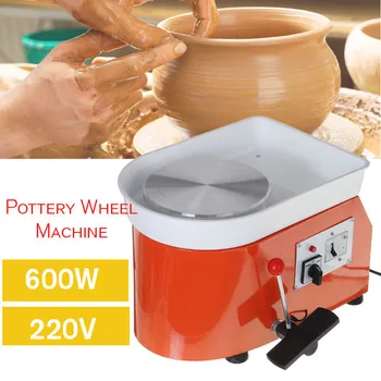 

600W Turning Electric Pottery Wheel Machine Foot Pedal Clay Pottery Forming Ceramic DIY Clay Pottery Tool Kit for Ceramic Work