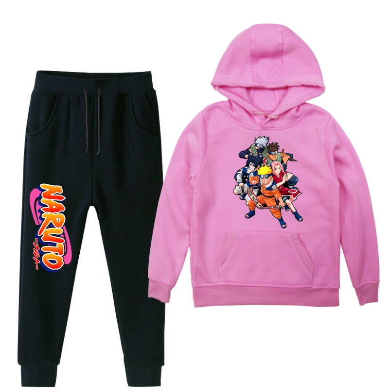 Autumn Winter Baby Boys Girls Naruto Print Clothing 2pc Set Pullover Sweatshirt Top+ Pant Clothes Set Baby Toddler Outfit Suit - Цвет: 10