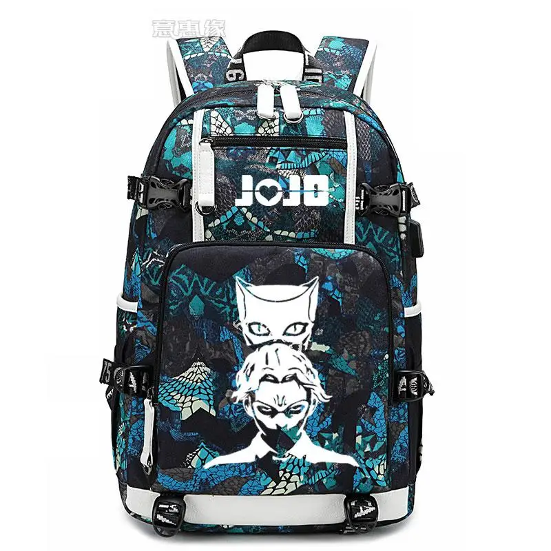 Уличный стиль JoJo Необычные Приключения школьные сумки для девочек Usb зарядка рюкзак водонепроницаемый Дорожная сумка для ноутбука - Цвет: 3