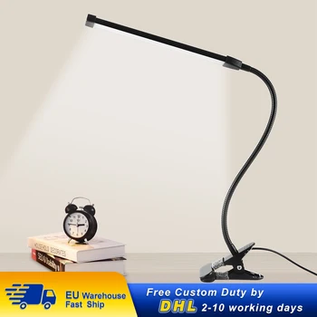 

8W Led Desk Lamp Clip-On Table Lamp 360 ° Flexibly Dimmable with 3 Modes 10 Brightness Levels USB Power Supply Reading Lamp