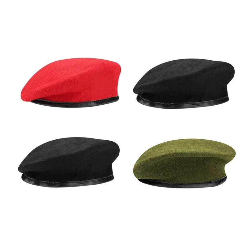 Soldier Beret Hat Men Wool Blend Military Berets Cap Army Hat