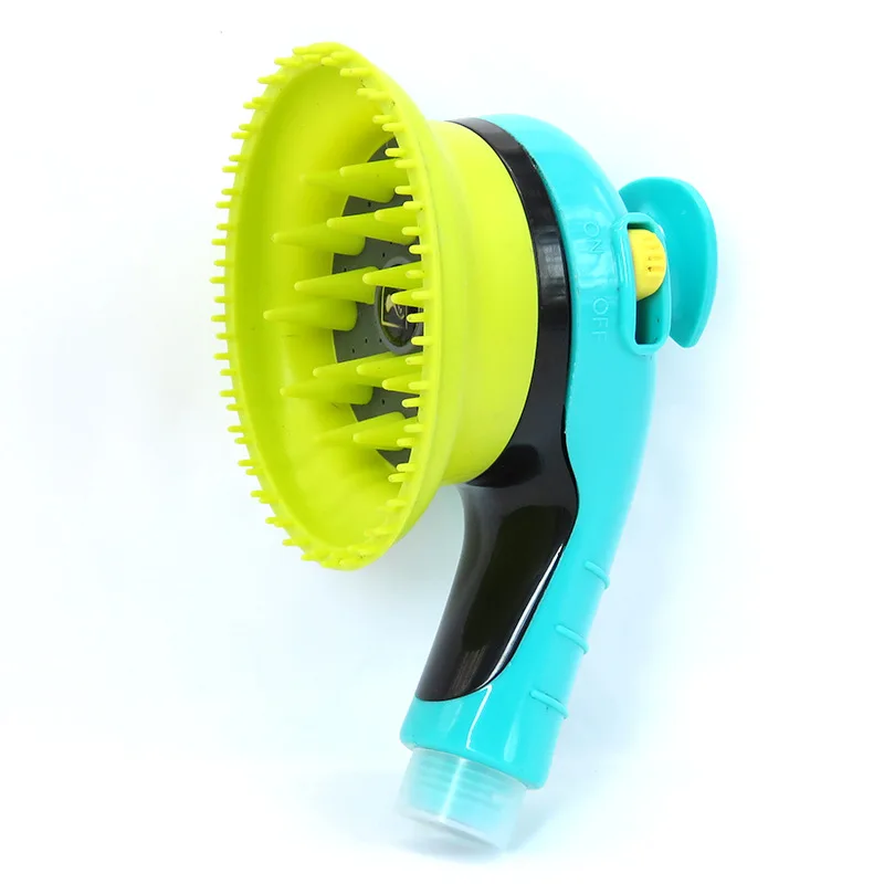 Green SkyBlue Дождевая насадка для душа для собак, для мытья кошек, для домашних животных, опрыскиватель для душа, силикагель, насадка для мытья собак, массажер, расческа, аксессуары для домашних животных - Цвет: Green SkyBlue