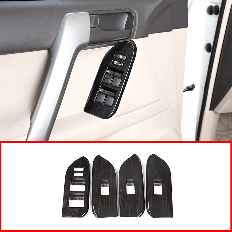 4pcsBlack древесины из АБС пластика для Toyota Land Cruiser Prado FJ150 150 2014 2018 автомобильный